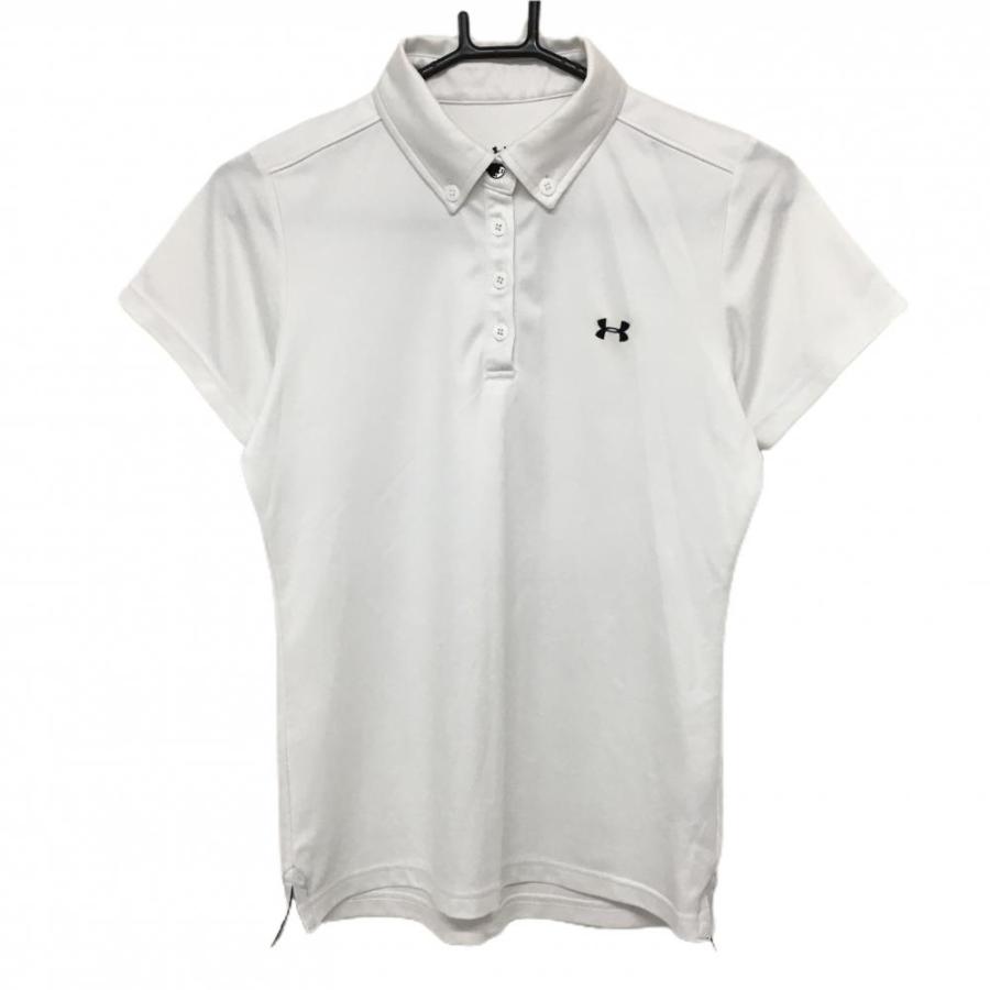 アンダーアーマー　MD UNDER ARMOUR（アンダーアーマー） 半袖ポロシャツ 白×黒 ロゴ刺しゅう