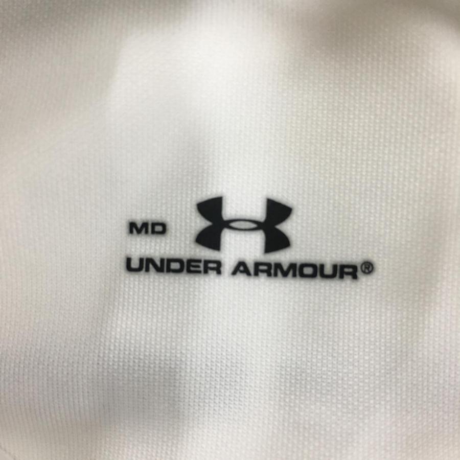 アンダーアーマー　MD UNDER ARMOUR（アンダーアーマー） 半袖ポロシャツ 白×黒 ロゴ刺しゅう