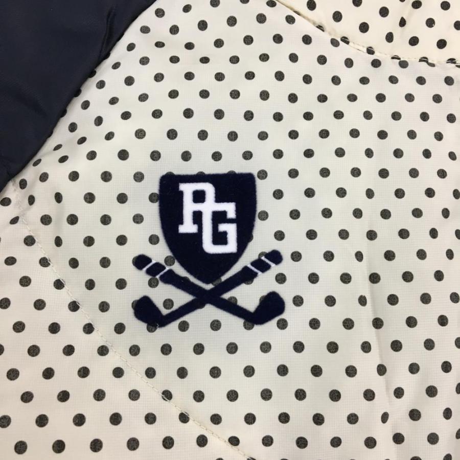 美品】パーリーゲイツ ダウンジャケット 白×黒 身頃ドット 袖ネイビー