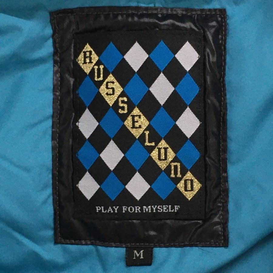 ラッセルノ 中綿ベスト 黒×グレー バックプリント レディース M ゴルフ