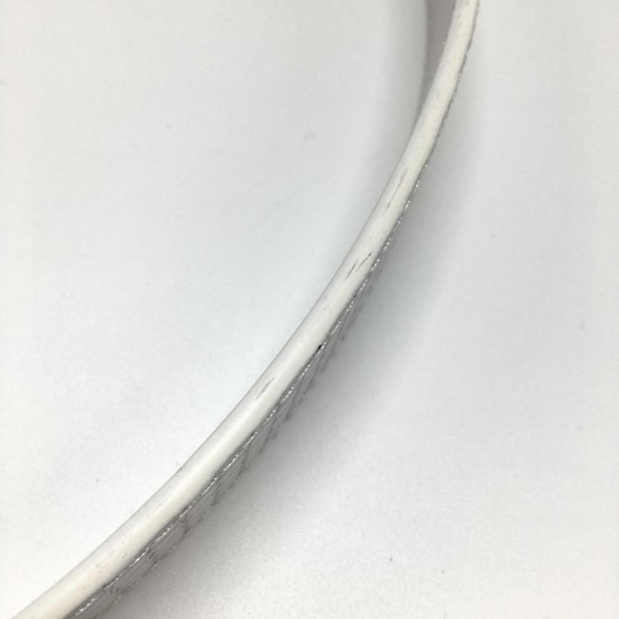 美品】レクサス トップ式ベルト 白 ロゴバックル 型押し メンズ