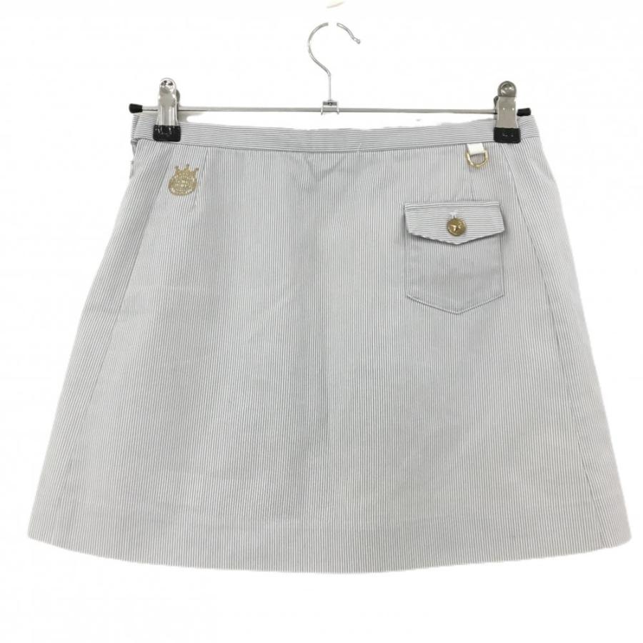 新品　BEAMS GOLF レディース　スカート　S BEAMS ビームスゴルフ スカート 白×ライトグレー ストライプ