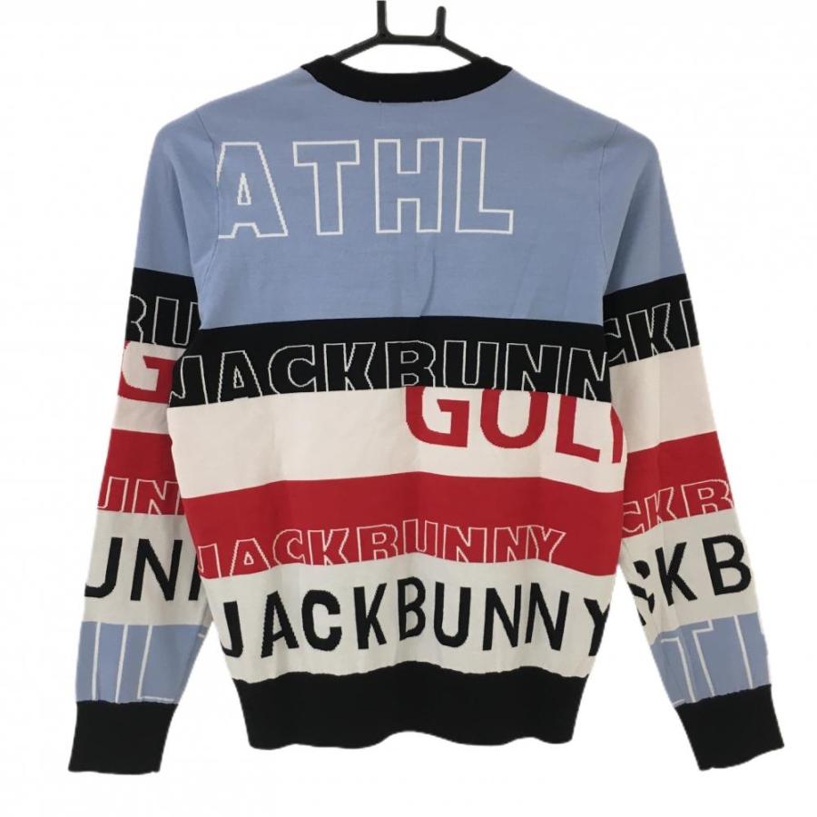 Jack Bunny!!（ジャックバニー） セーター ライトブルー×白 ロゴ