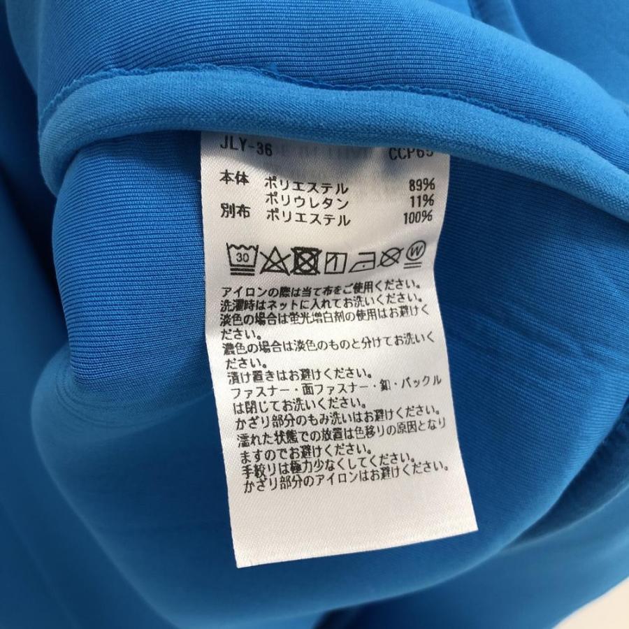 美品】アディダス ジャケットブルゾン ライトブルー 前身頃総柄