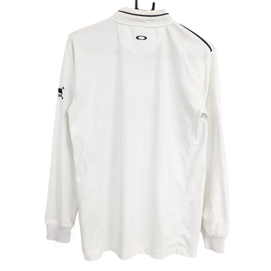 OAKLEY（オークリー） 長袖ハイネックシャツ 白×ダークグレー 袖スカル