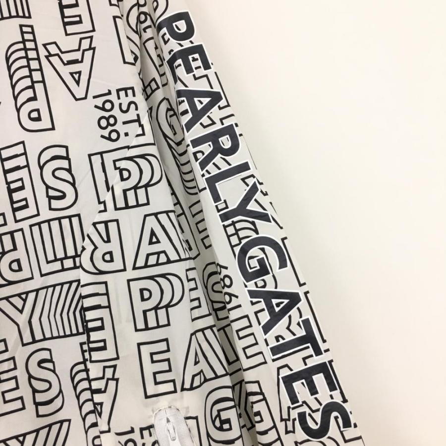 PEARLY GATES（パーリーゲイツ） ナイロンパーカー 白×黒 ロゴ総柄