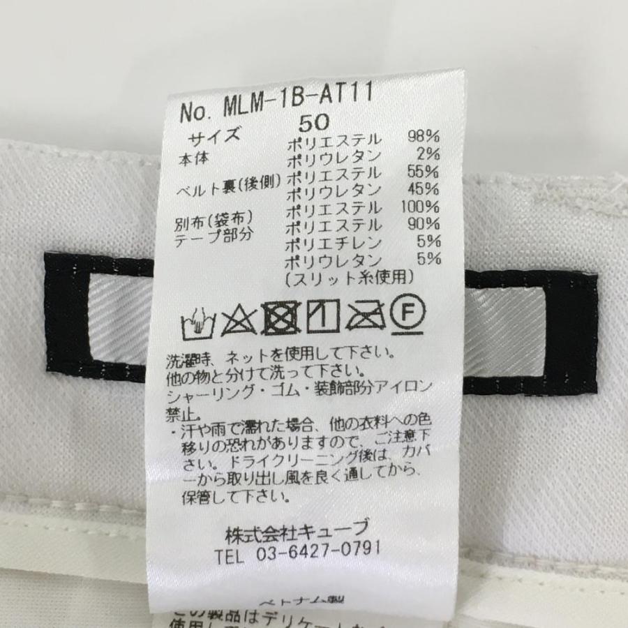 MARK&LONA（マークアンドロナ） ハーフパンツ 白 ロゴ織生地 サイド