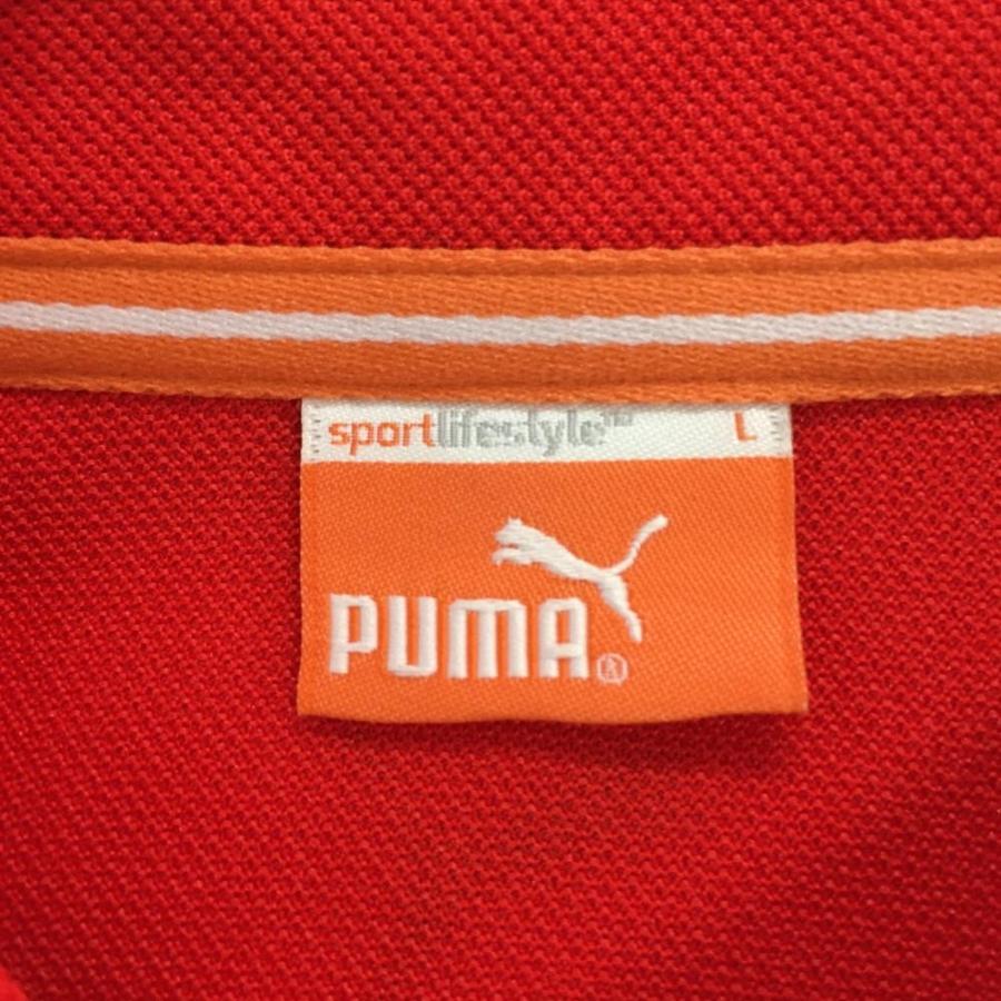 PUMA（プーマ） 半袖ポロシャツ レッド ボタンダウン 刺しゅう メンズ