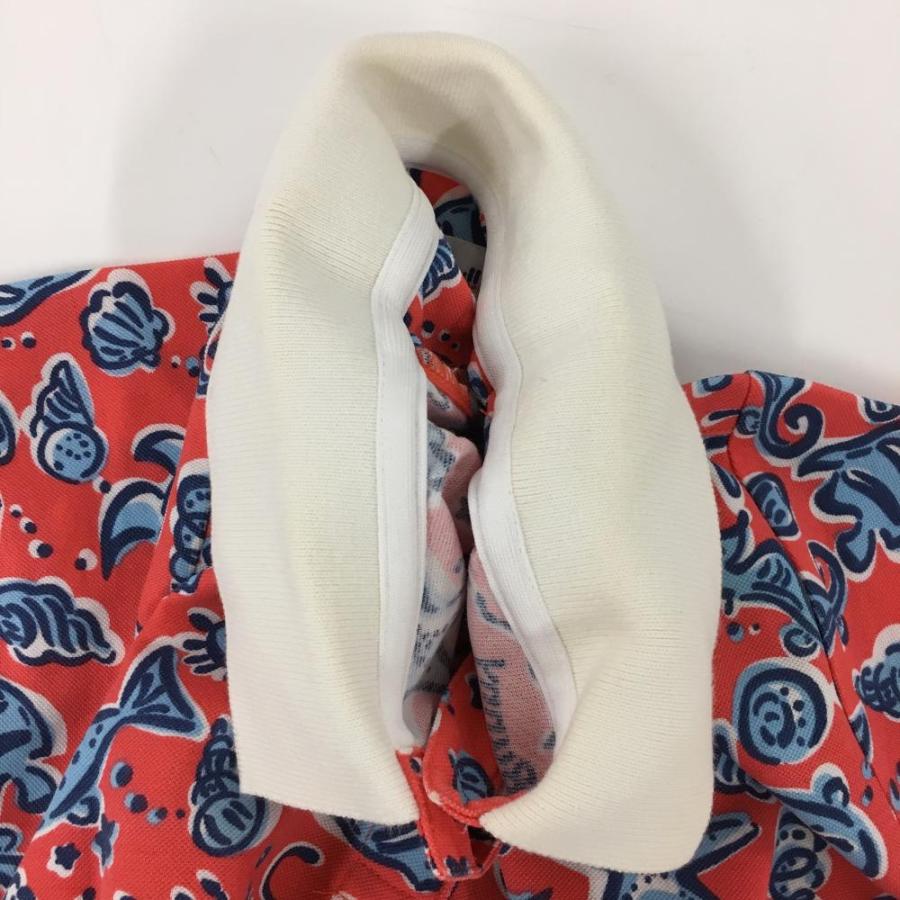 Jack Bunny!!（ジャックバニー） 半袖ポロシャツ レッド×ネイビー 総柄