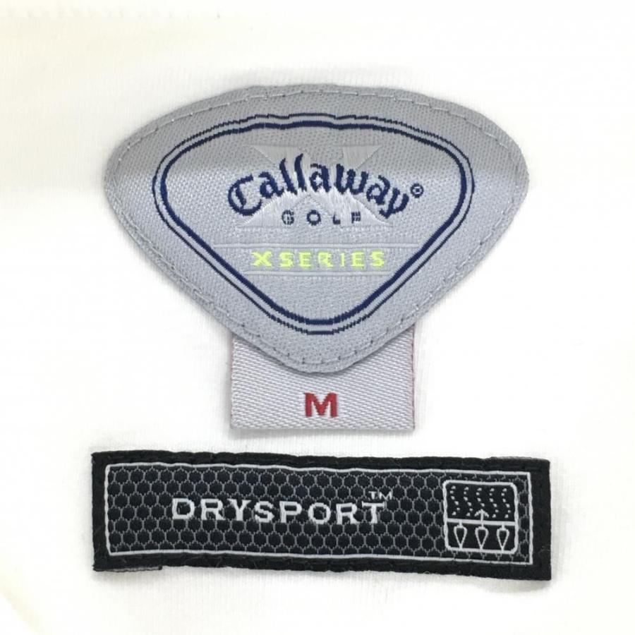 Callaway（キャロウェイ） 七分袖ハイネックシャツ 白 ロゴ刺しゅう