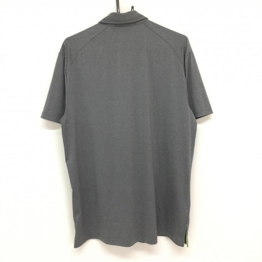 超美品】RLXラルフローレン 半袖ポロシャツ グレー×蛍光イエロー 地 