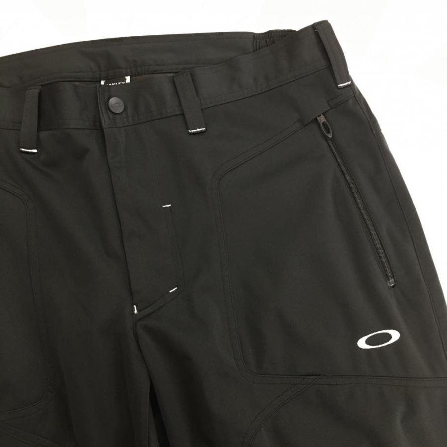 OAKLEY（オークリー） パンツ 黒 ロゴ刺しゅう 裾ドローコード メンズ