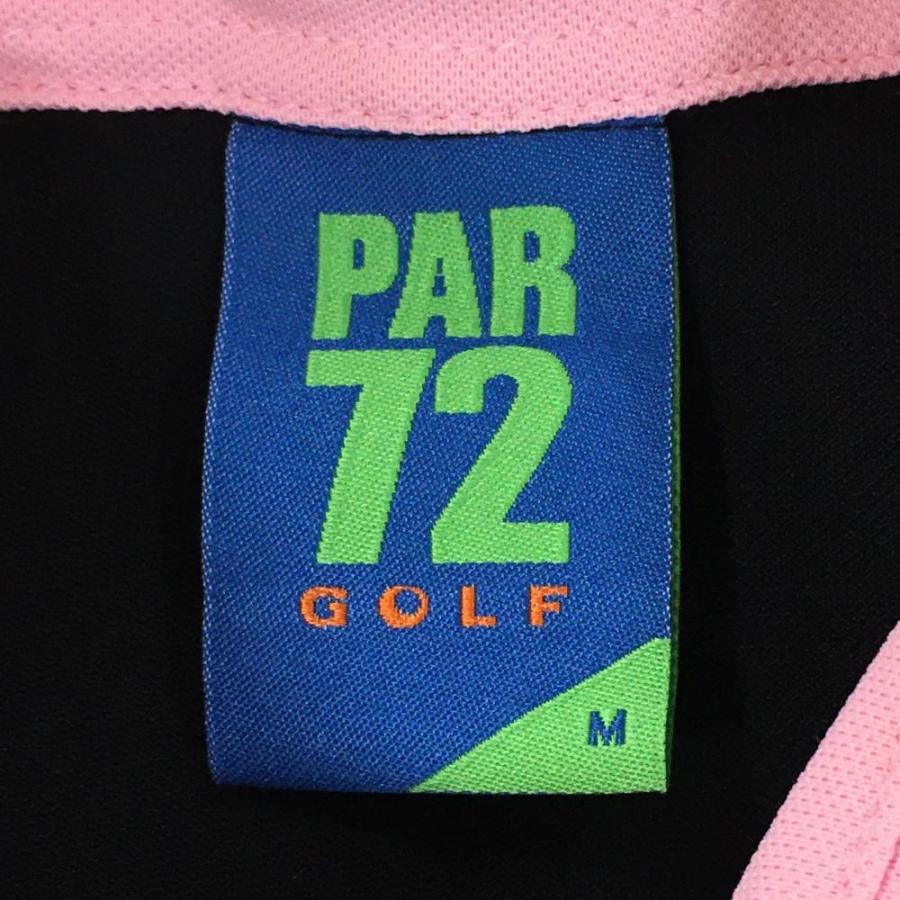 PAR72 パーセッタンタドゥエ ノースリーブポロシャツ 黒×ピンク