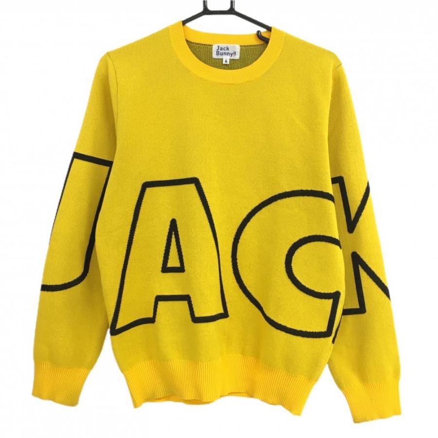 ジャックバニー セーター イエロー×黒 コットン混 ニット メンズ ジャックバニー セーター イエロー×黒 コットン混 ニット メンズ