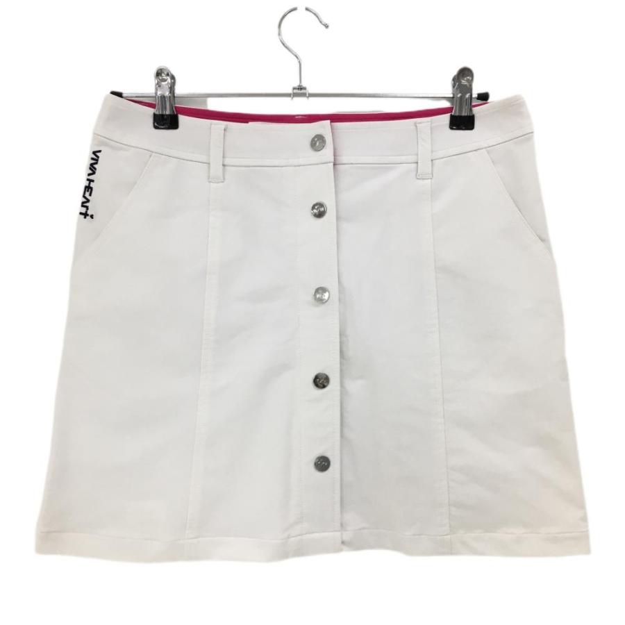ビバハート スカート 白 ロゴ刺しゅう スナップボタン 内側インナー