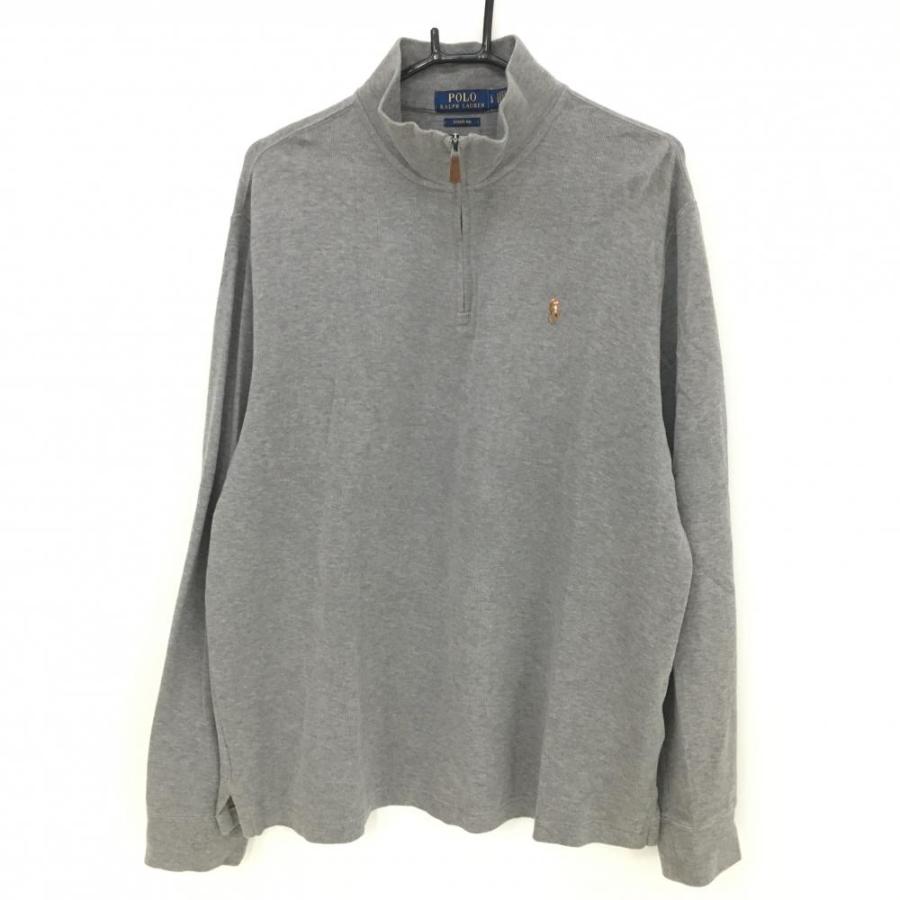 ポロラルフローレン ハイネックセーター グレー ハーフジップ ポニー