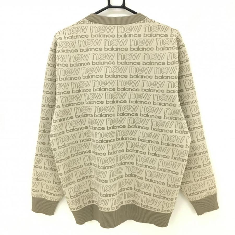 美品】ニューバランスゴルフ セーター ベージュ×グレージュ系 美品】ニューバランスゴルフ セーター ベージュ×グレージュ系