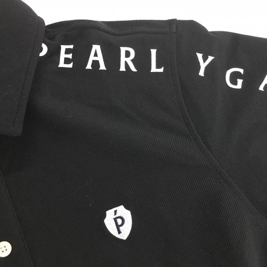 PEARLY GATES パーリーゲイツ 半袖ポロシャツ 黒×白 肩ロゴ PEARLY GATES パーリーゲイツ 半袖ポロシャツ 黒×白 肩ロゴ