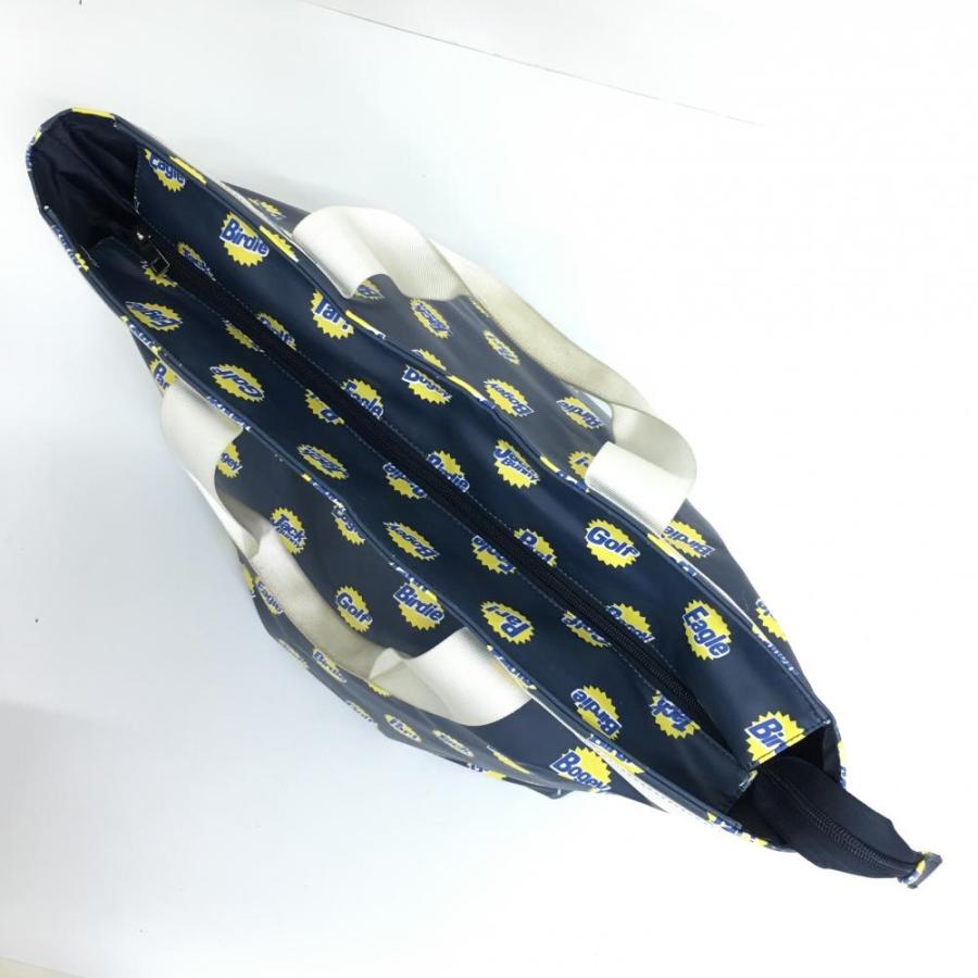 ジャックバニー ビッグトートバッグ ネイビー×イエロー 総柄 ロッカー