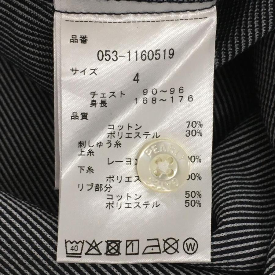 パーリーゲイツ 半袖ポロシャツ ダークネイビー×白 細ストライプ パーリーゲイツ 半袖ポロシャツ ダークネイビー×白 細ストライプ