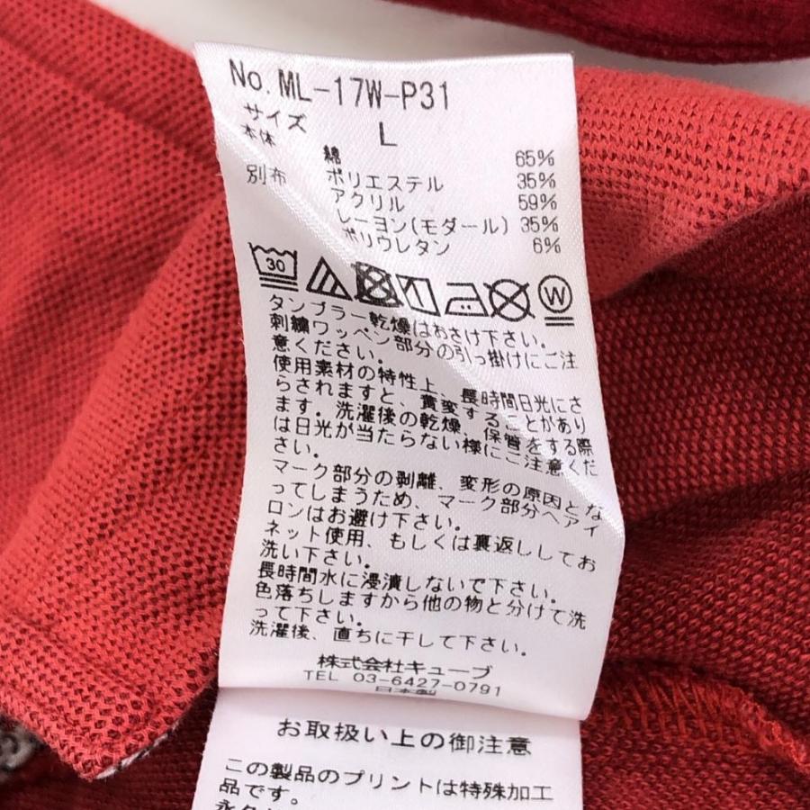 MARK&LONA（マークアンドロナ） 長袖ポロシャツ オレンジ系×レッド 袖