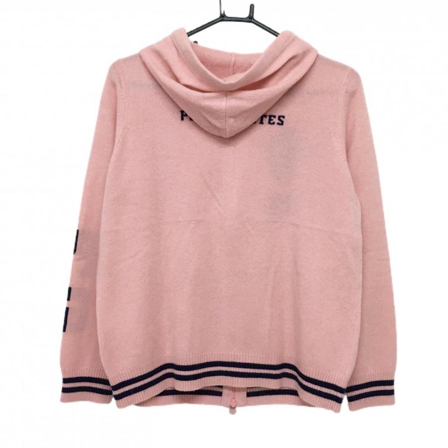 美品】パーリーゲイツ ニットパーカー ピンク×ネイビー カシミヤ 美品】パーリーゲイツ ニットパーカー ピンク×ネイビー カシミヤ