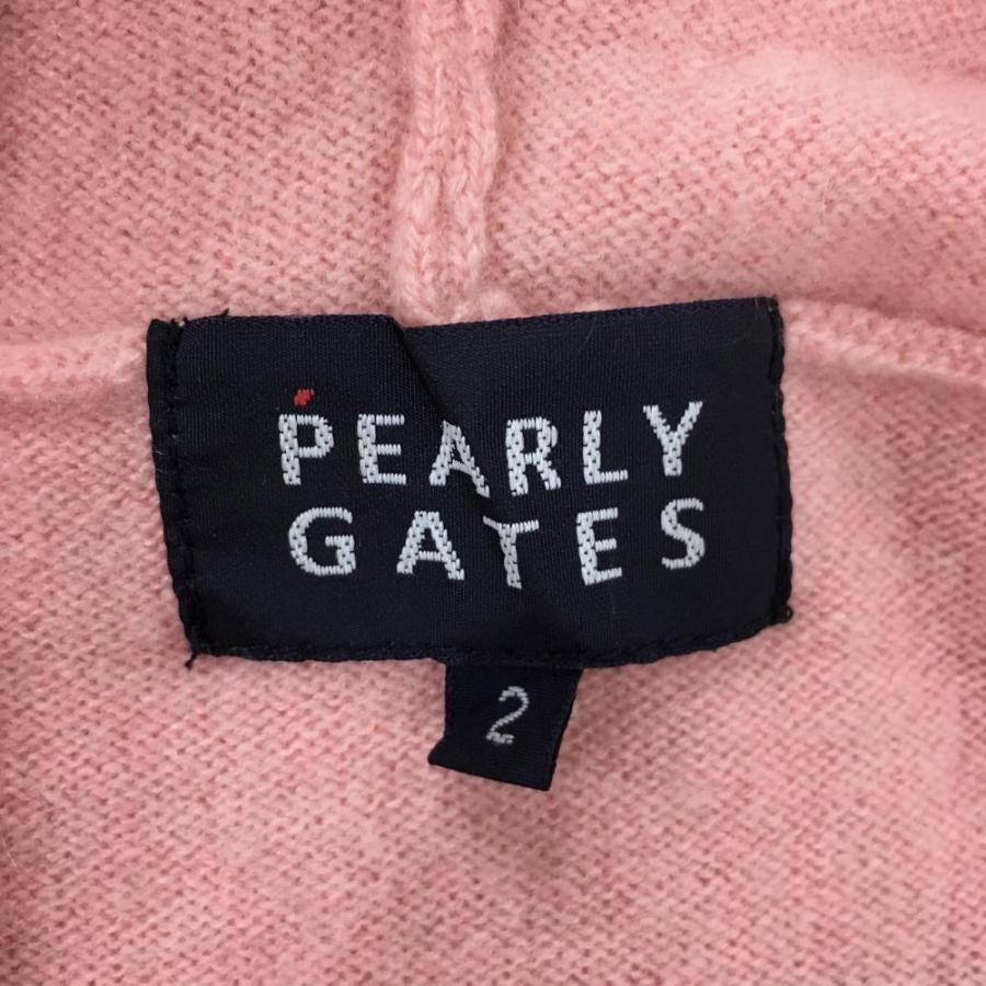 美品】パーリーゲイツ ニットパーカー ピンク×ネイビー カシミヤ 美品】パーリーゲイツ ニットパーカー ピンク×ネイビー カシミヤ