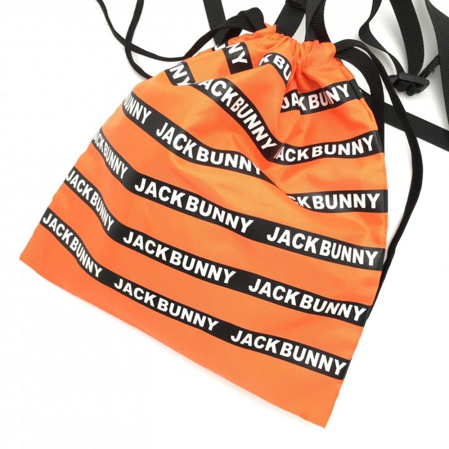 Jack Bunny!!（ジャックバニー） サコッシュ オレンジ×黒 ロゴボーダー 