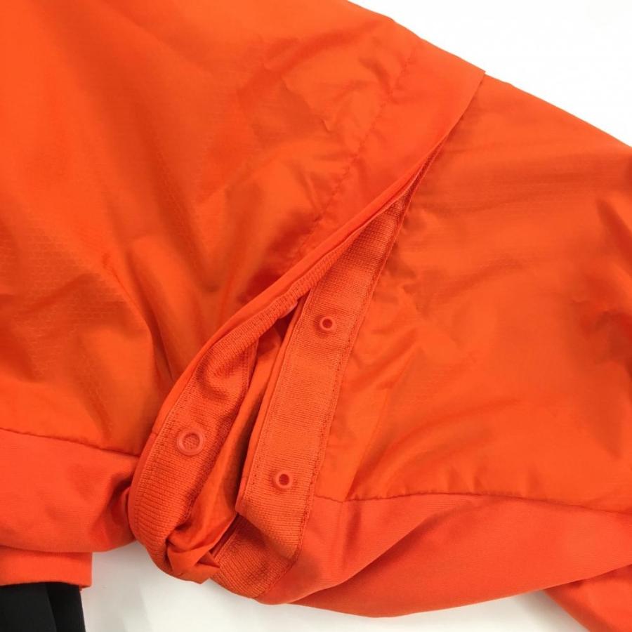 ナイキ 2WAYジャケット オレンジ×黒 ロゴプリント 袖着脱可 ドロー