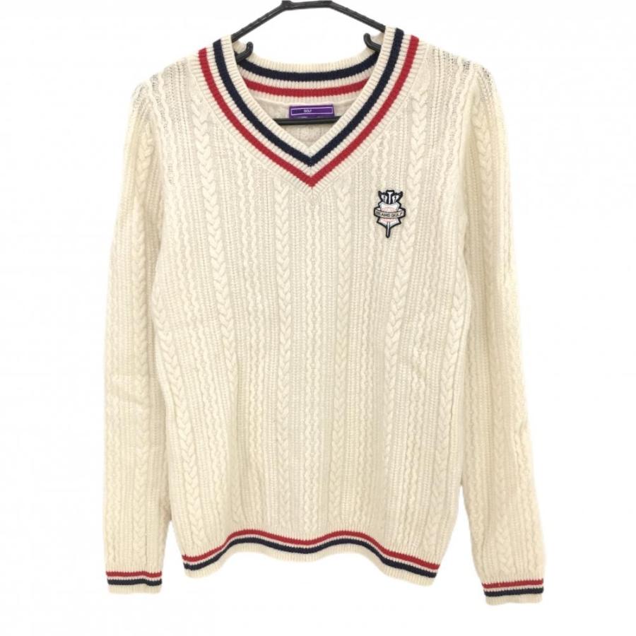 良い Beams Golf ケーブル編みVネックセーター BEAMS GOLF ビームス