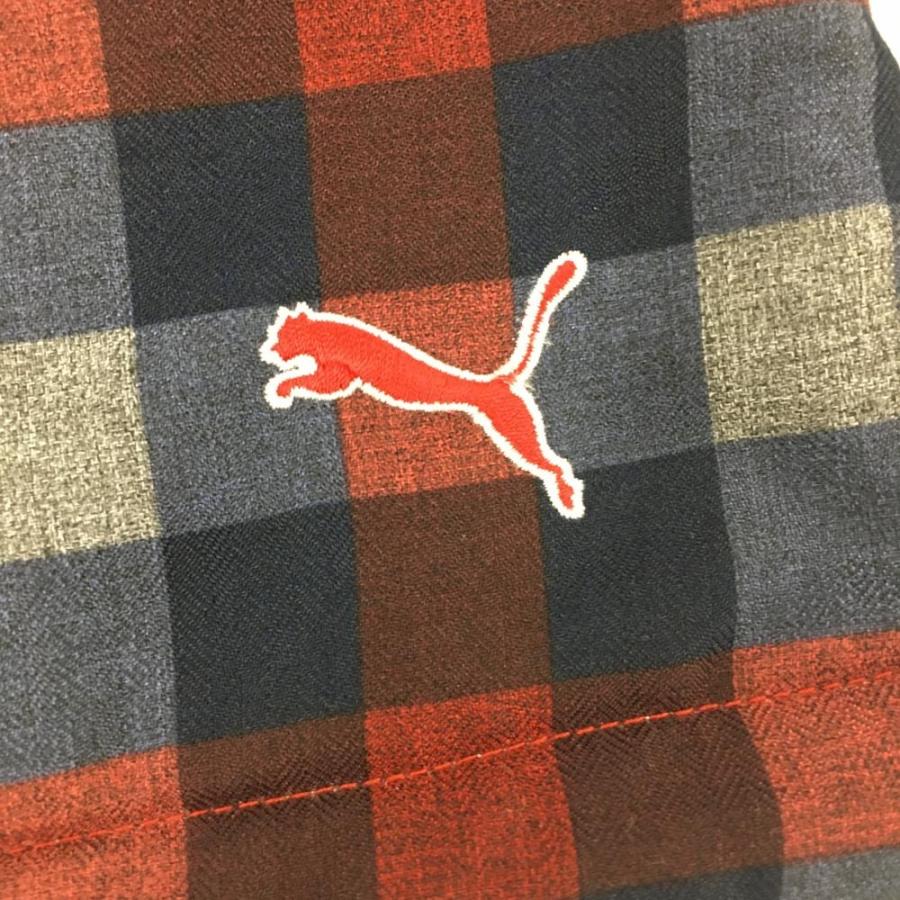 PUMA（プーマ） 中綿リバーシブルスカート レッド×ネイビー チェック柄 