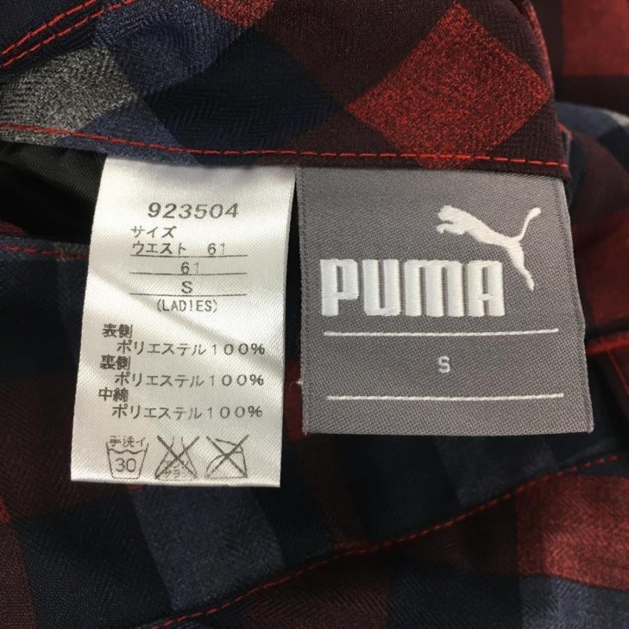 PUMA（プーマ） 中綿リバーシブルスカート レッド×ネイビー チェック柄 