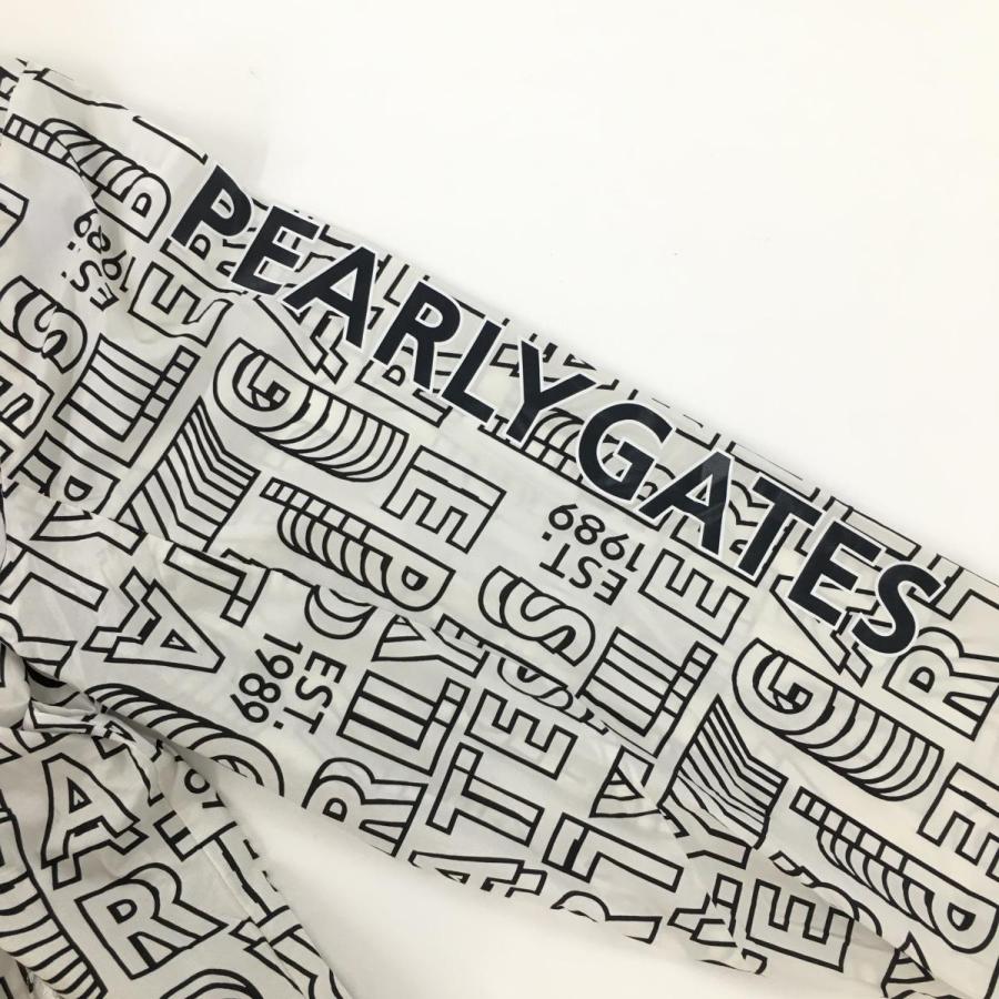 PEARLY GATES（パーリーゲイツ） ナイロンパーカー 白×黒 ロゴ総柄