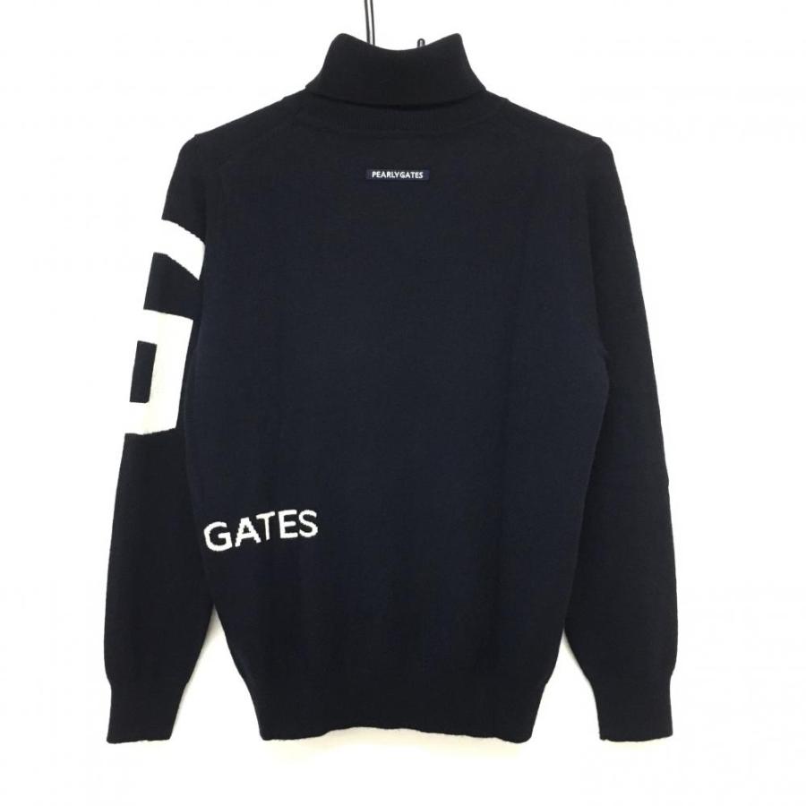 超美品】パーリーゲイツ タートルネックセーター ダークネイビー 超美品】パーリーゲイツ タートルネックセーター ダークネイビー