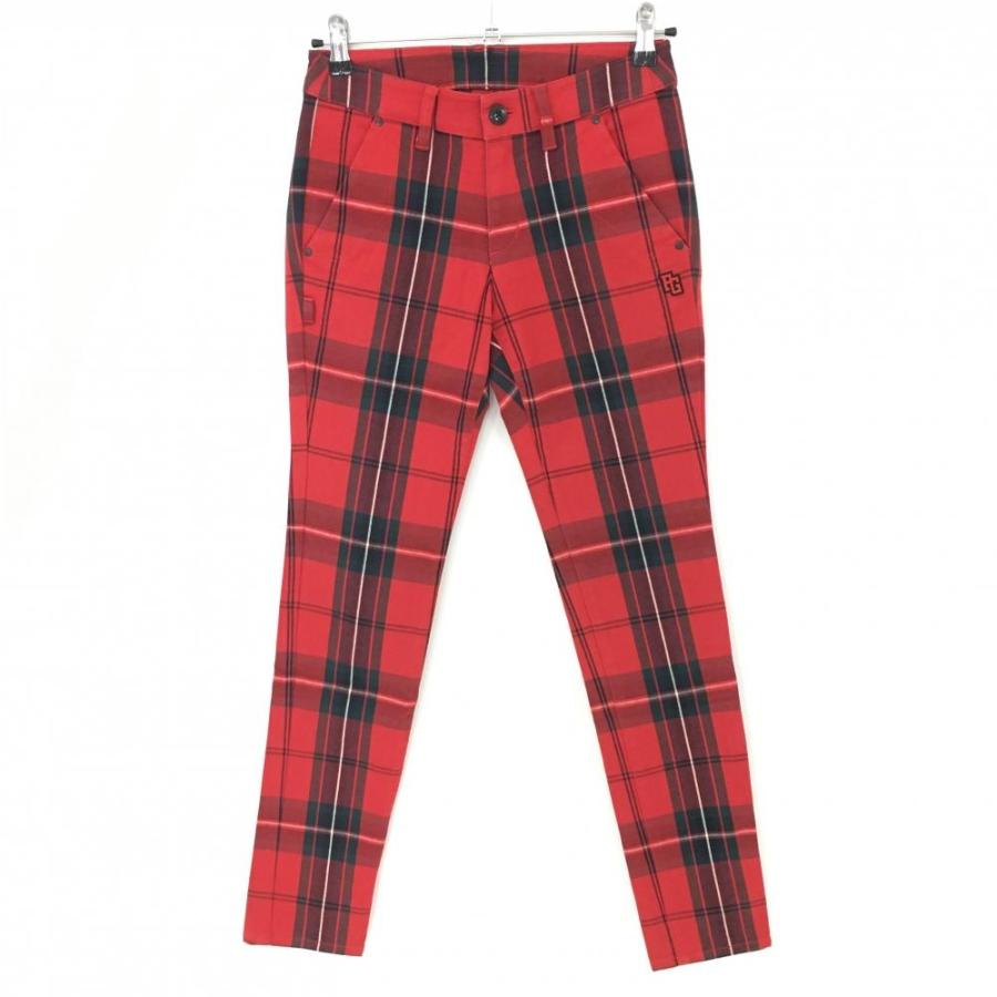 PEARLY GATES チェック柄パンツ レッド/ブラック PEARLY GATES（パーリーゲイツ） パンツ レッド×黒 チェック
