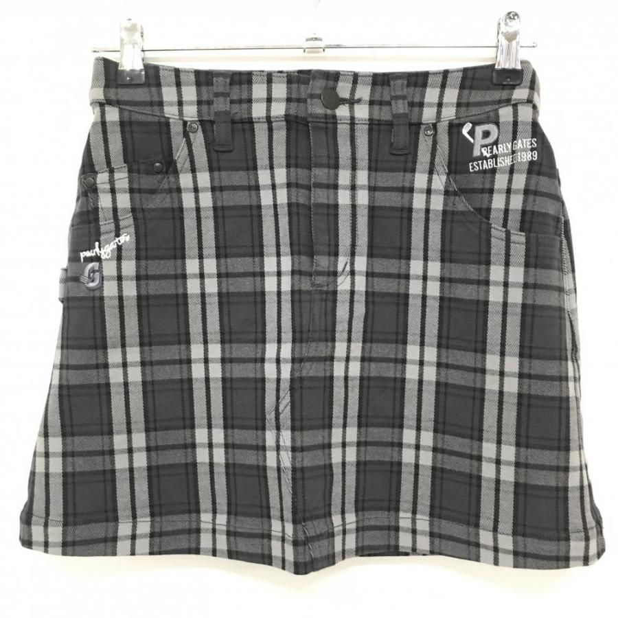 パーリーゲイツ　スカート　チェック　0サイズxs ゴルフウェア PEARLY GATES パーリーゲイツ スカート グレー×ライトグレー