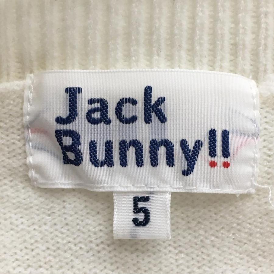 ジャックバニー セーター アイボリー×ネイビー 英字 ニット メンズ 5(L