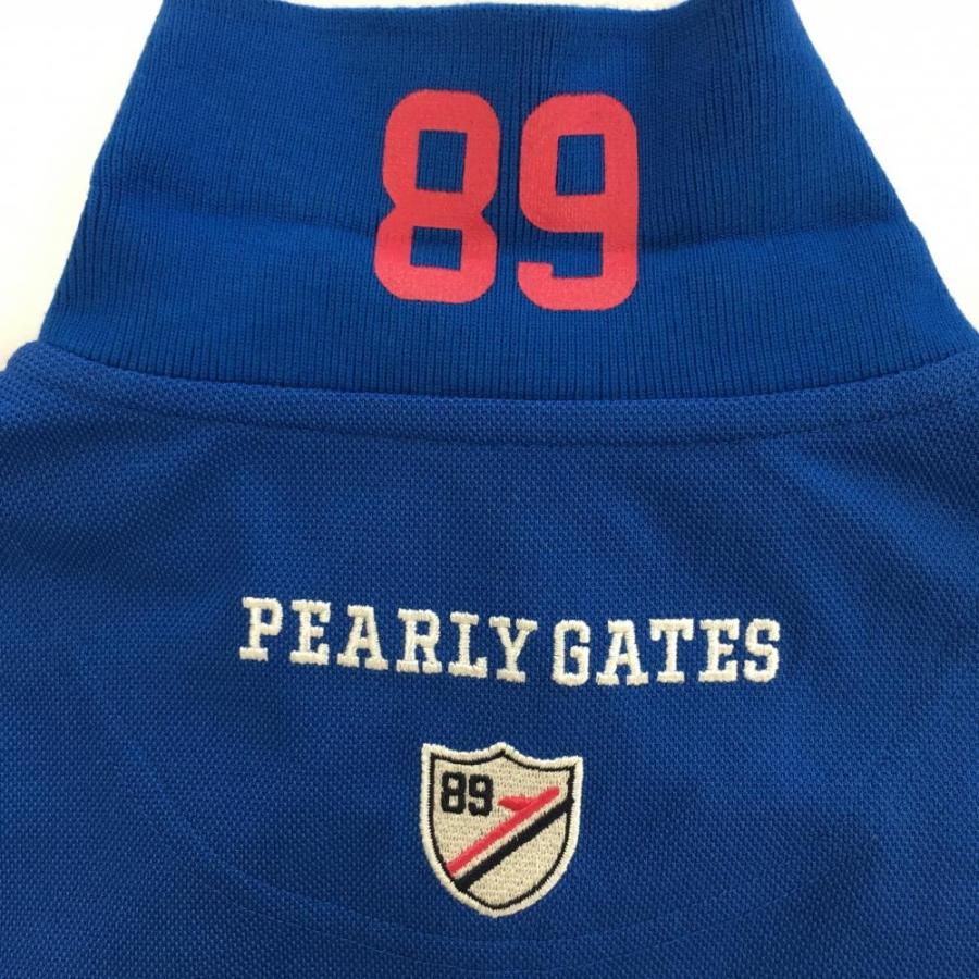 PEARLY GATES（パーリーゲイツ） 半袖ポロシャツ ブルー×白 フロント