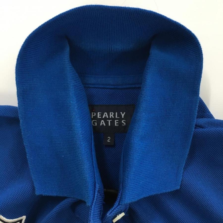 PEARLY GATES（パーリーゲイツ） 半袖ポロシャツ ブルー×白 フロント