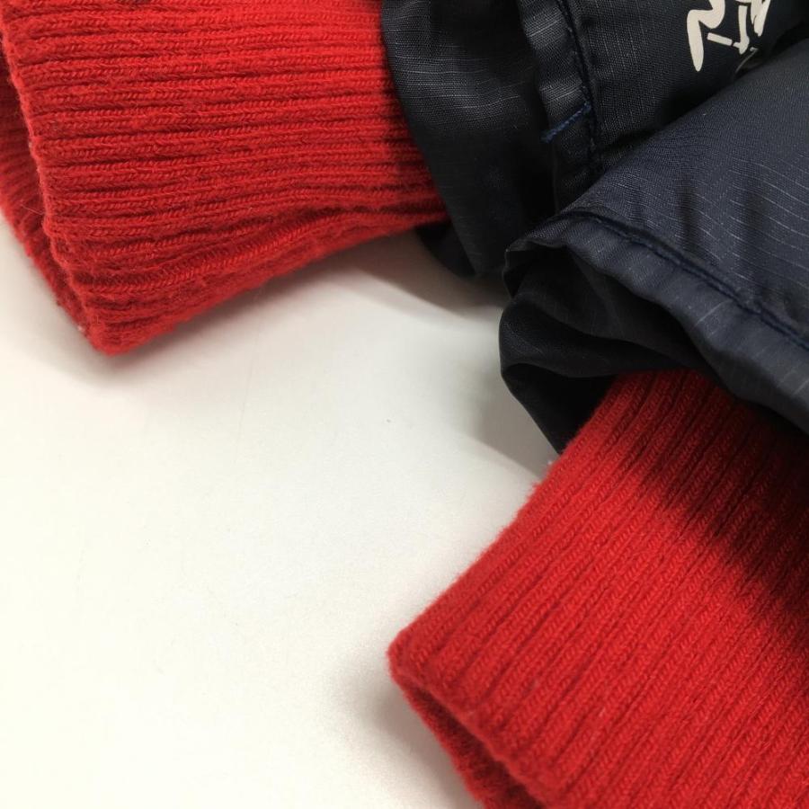 ジャックバニー ミトングローブ 手袋 ネイビー×レッド ロゴプリント