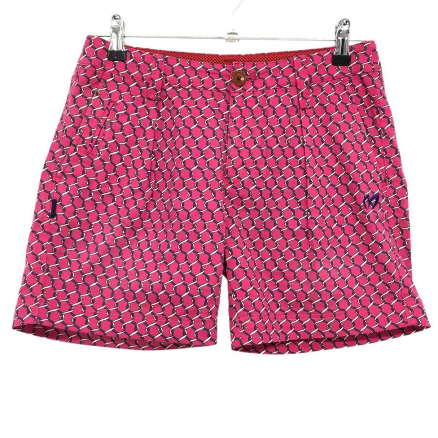 マスターバニー ショートパンツ ピンク×ネイビー 総柄 ストレッチ