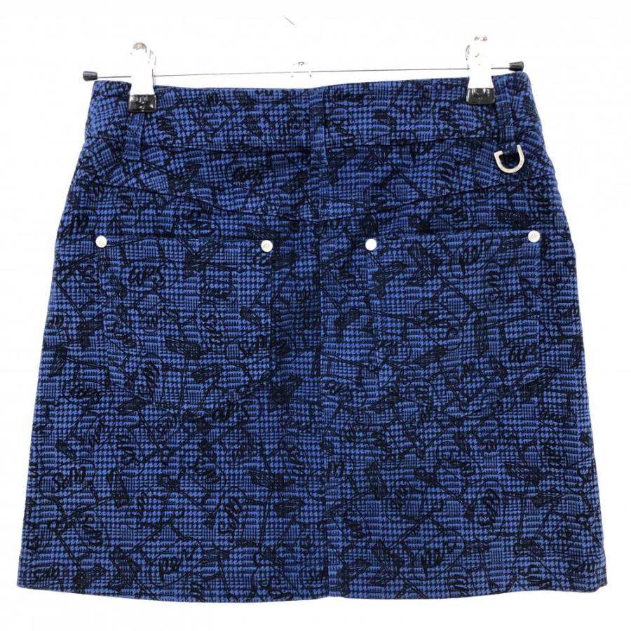 超美品】アンパスィ スカート ネイビー×黒 グレンチェック 総柄 表微