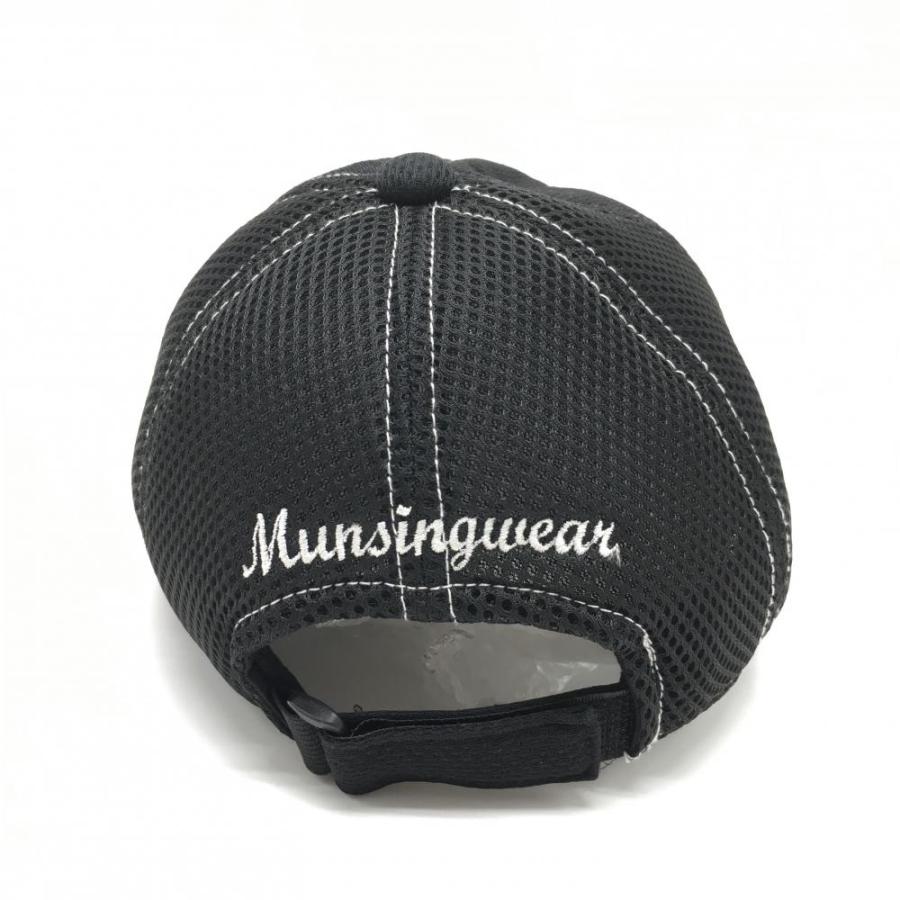 Munsingwear（マンシングウェア） メッシュキャップ 黒×白 ロゴ