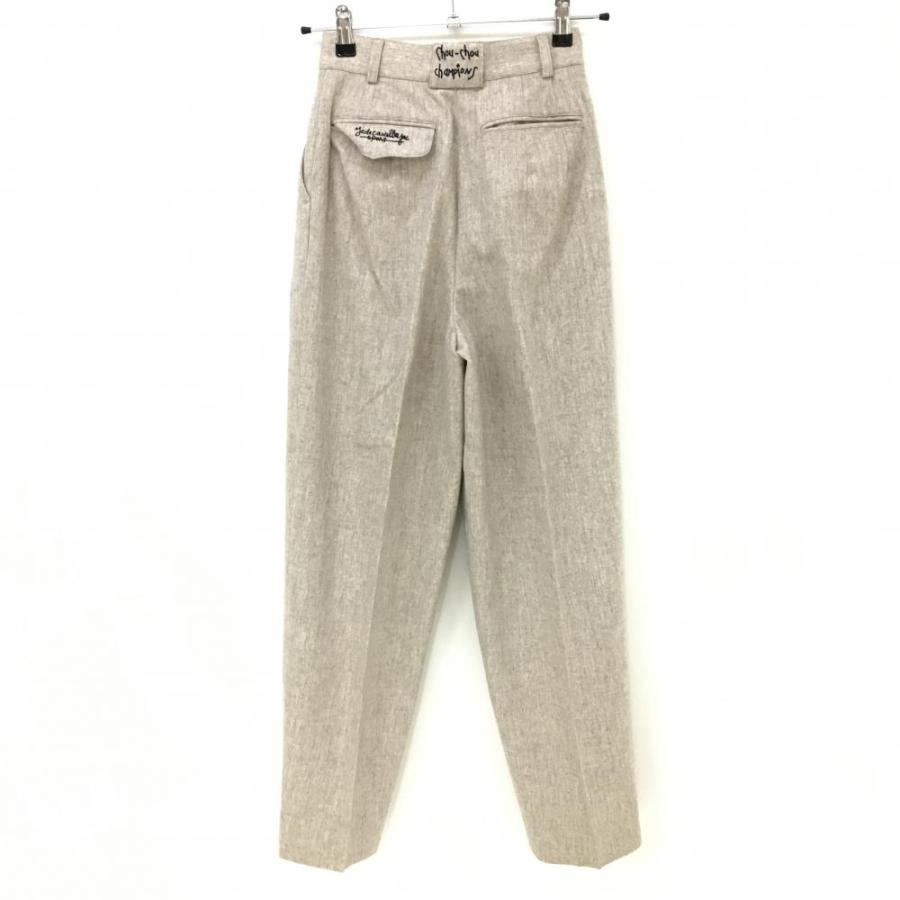 カステルバジャック パンツ 杢ベージュ系 裏地付き ウール100