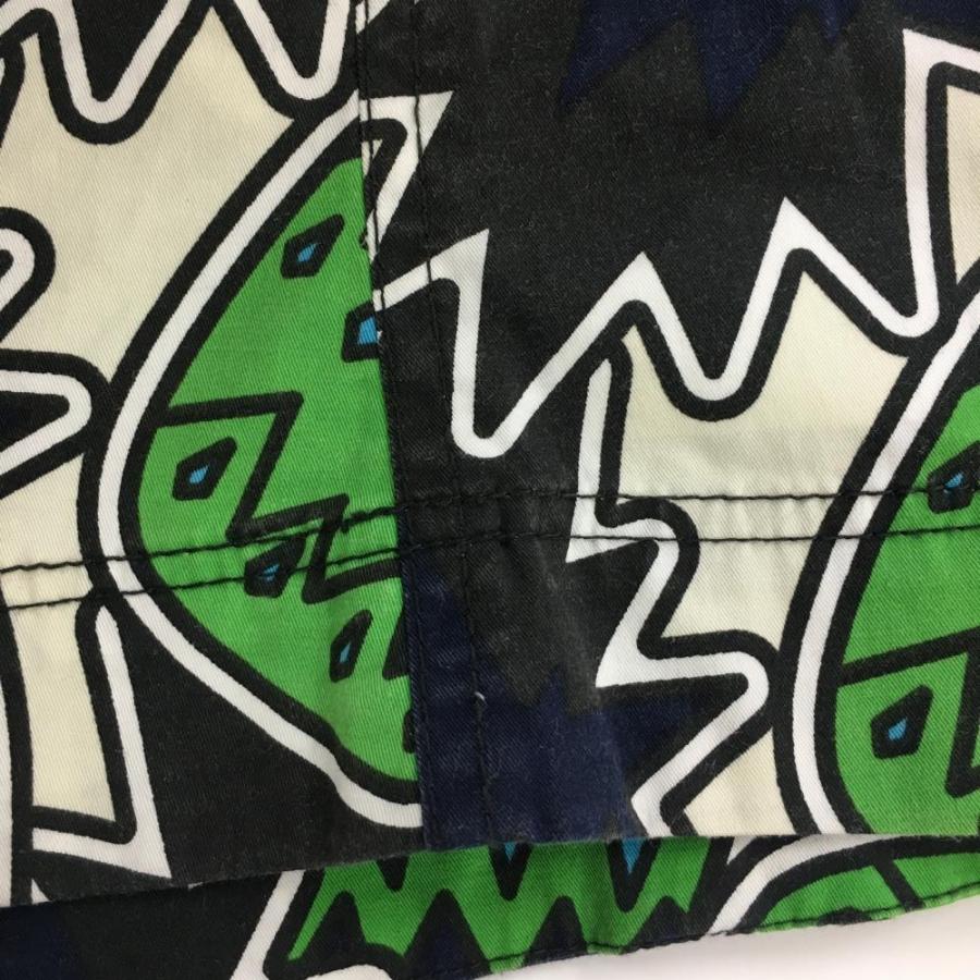 パーリーゲイツ スカート グリーン×黒 パイナップル柄