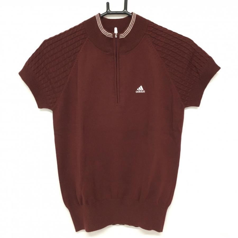 adidas（アディダス） 半袖ハイネックセーター ブラウン 袖ケーブル