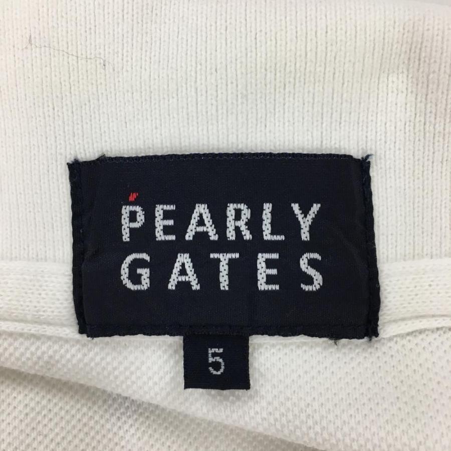 美品】パーリーゲイツ 半袖ポロシャツ 白×ボルドー グラデーション