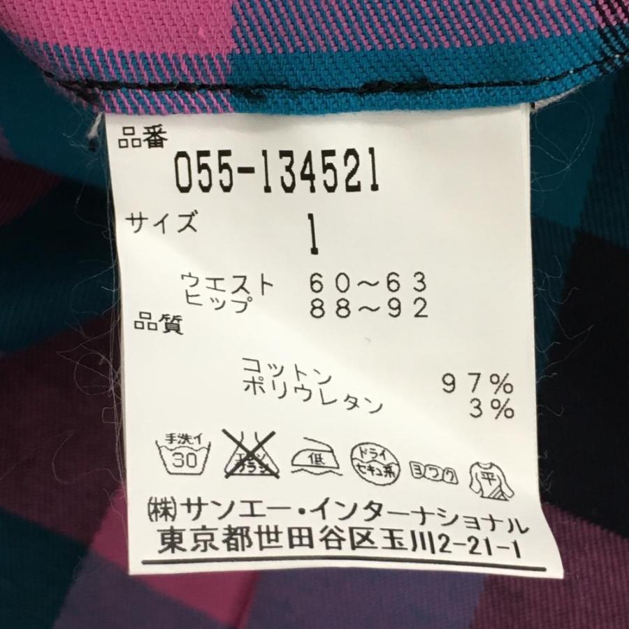 超美品】パーリーゲイツ スカート ピンク×ブルー×黒 チェック