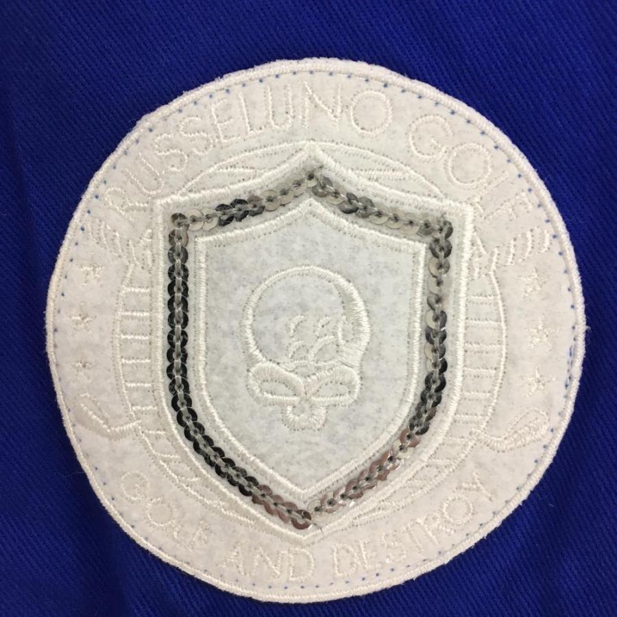 Russeluno（ラッセルノ） ハーフパンツ ブルー×白 一部ボーダー×ドット