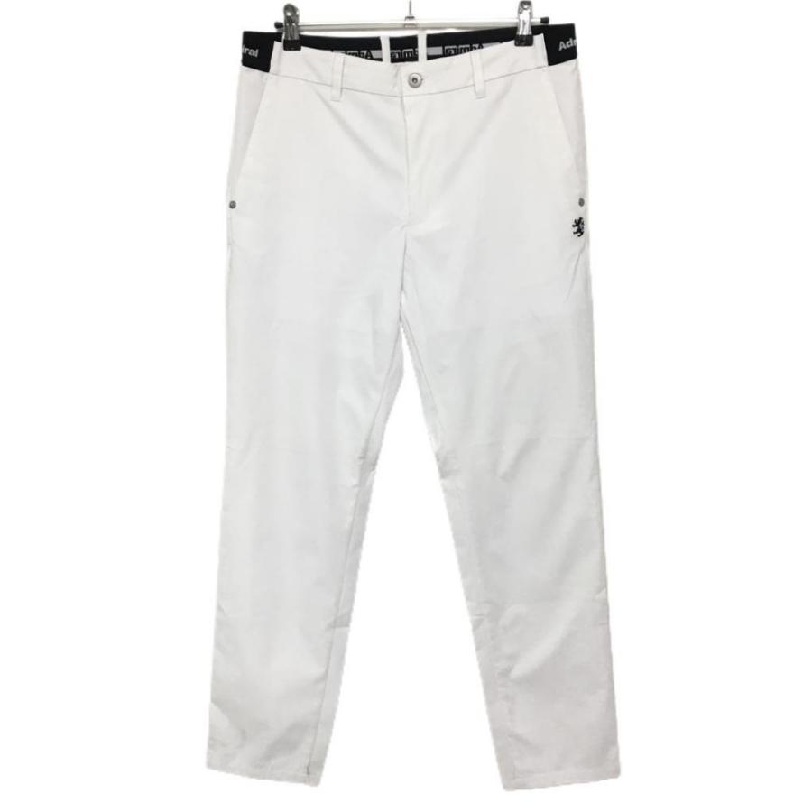 Admiral（アドミラル） パンツ 白×黒 ウエストロゴ 無地 ストレッチ